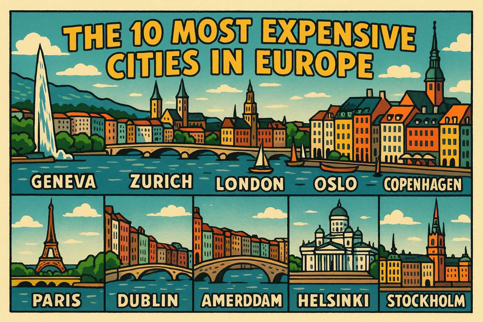 Top 10 Most Expensive Cities in Europe (2025)